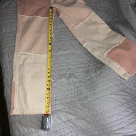 SOLD. Urban OutfittersTwo-Tone Pink Patchwork Overalls/Dungarees - Picture 9 of 10